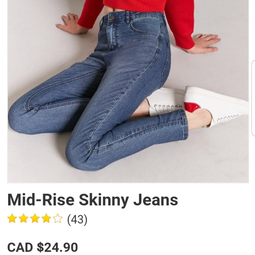 Forever 21 Mid Rise Skinny Jeans (Sz28)